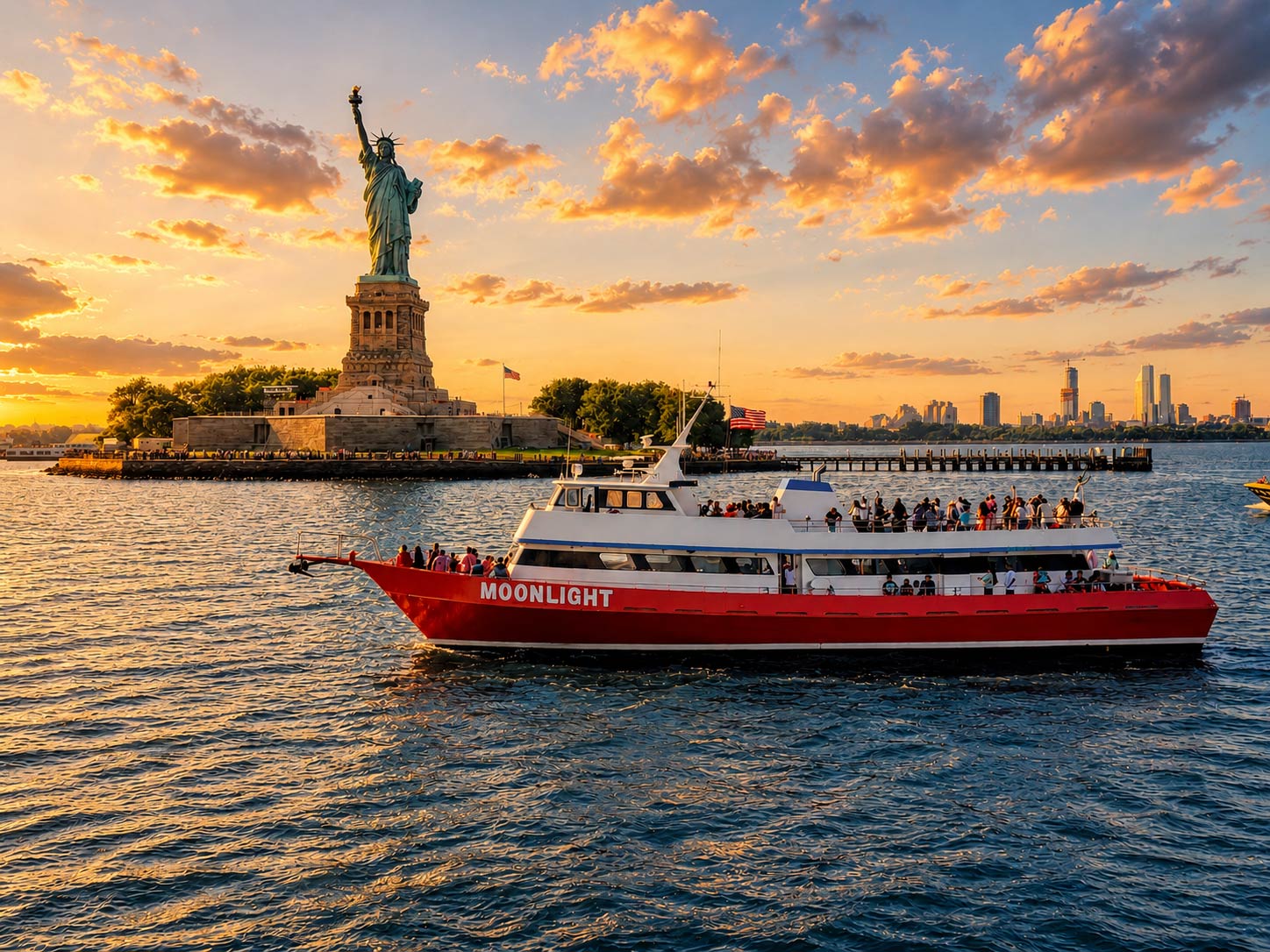 Golden Hour is the best time of day to take a photo near Lady Liberty